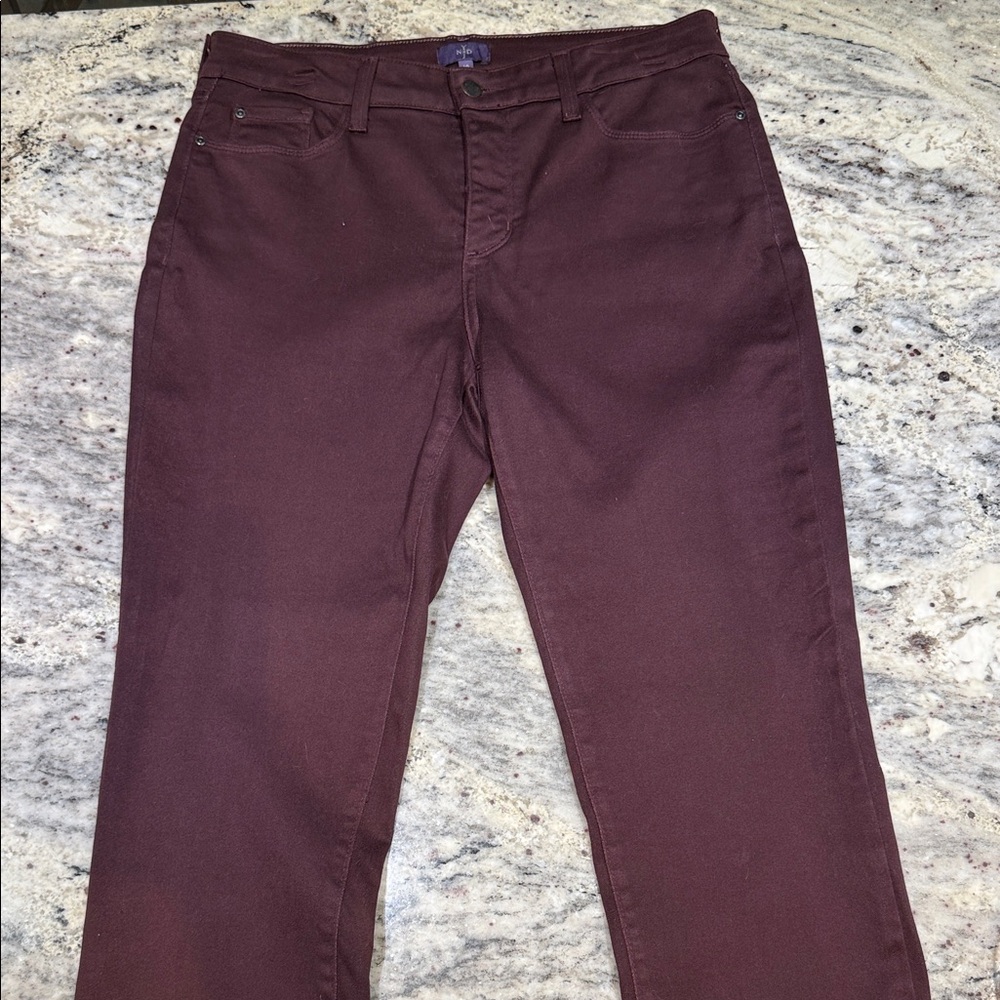 NYDJ Women's Straight Alina Pants - Burgundy like NEW!